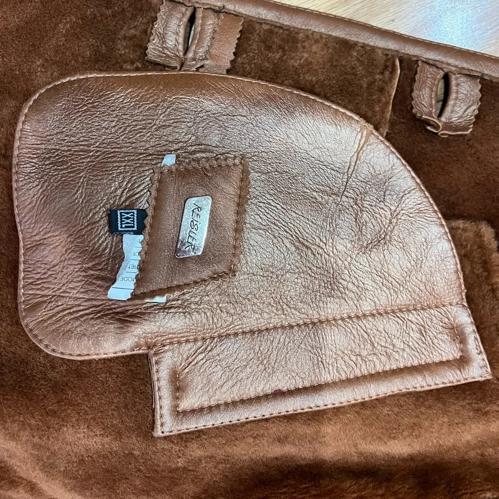 Women's Brown shearling Faux Fur Trim Coat - Picture 5 of 5